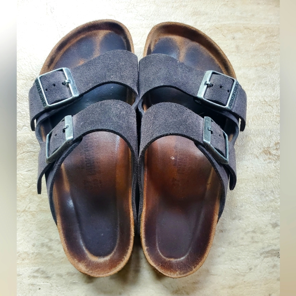 Soft footbed Birkenstock size 37 Grey wide width